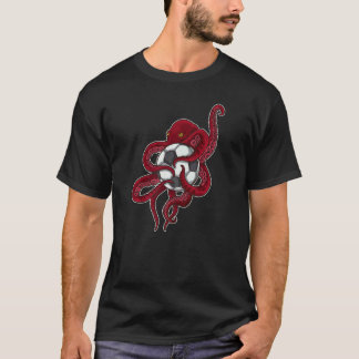 Soccer Sport Octopus Arms Wrapped Around Soccer Ba T-Shirt