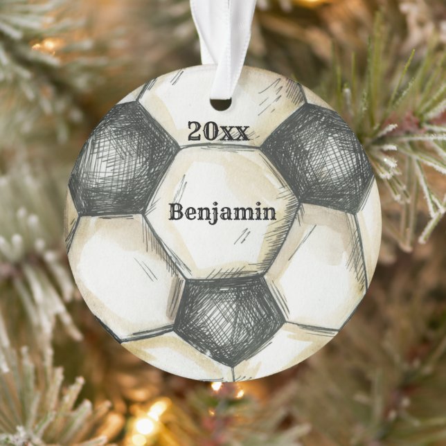Soccer sport player personalized Christmas Ornament (Tree)