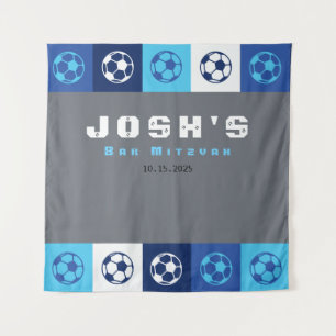 SOCCER Sports Bar Bat Mitzvah Photo-Op Backdrop Tapestry