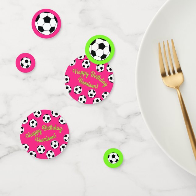 Soccer Sports Birthday Party Pink Confetti (Group)