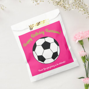 Soccer Sports Birthday Party Pink Favour Bag