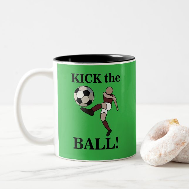 Soccer Sports Coach Player  Two-Tone Coffee Mug (With Donut)