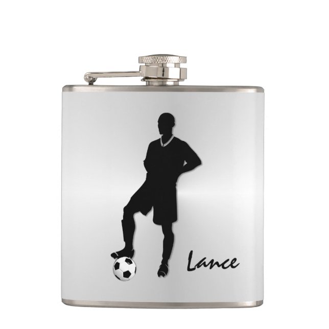 Soccer  / Sports Design Personal Hip Flask (Front)