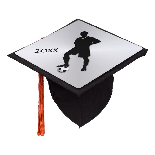 Soccer  / Sports Design w/ Year Graduation Cap Topper (Angled)