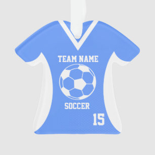 Soccer Sports Jersey Blue with Photo Ornament
