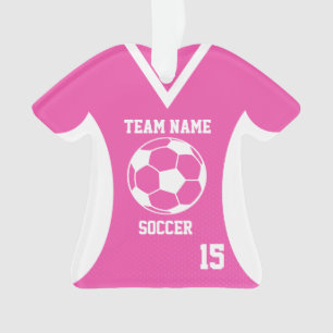 Soccer Sports Jersey Pink with Photo Ornament
