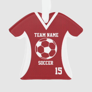 Soccer Sports Jersey Red with Photo Ornament
