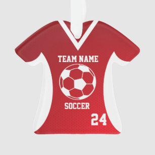 Soccer Sports Jersey Red with Photo Ornament