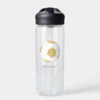 Soccer Sports Nom personnalisé Bouteille d'eau or