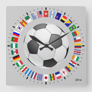 SOCCER SQUARE WALL CLOCK