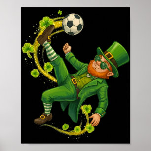 Soccer St Patricks Day Leprechaun Saint Patricks B Poster