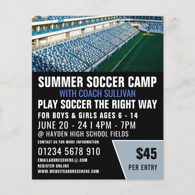 Soccer Stadium, Soccer Camp Advertising Flyer (Front)