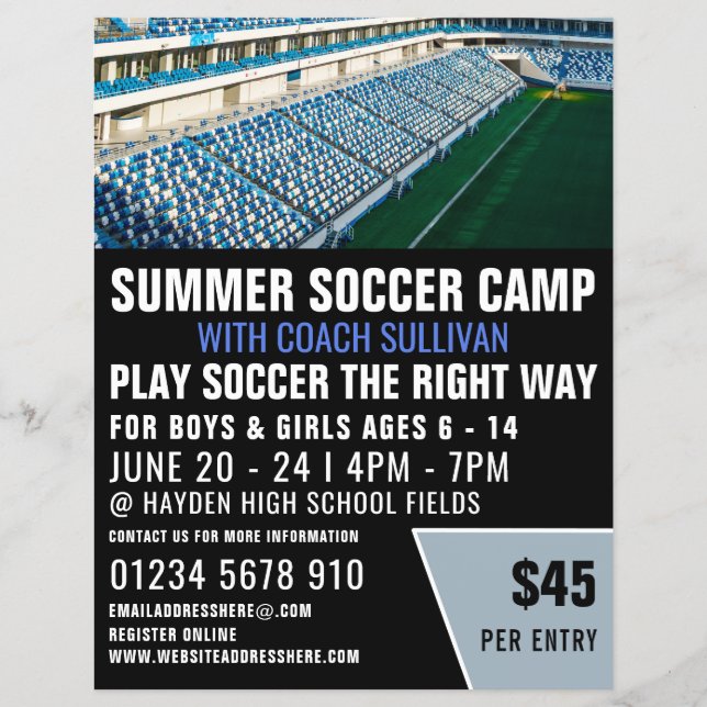 Soccer Stadium, Soccer Camp Advertising Flyer (Front)