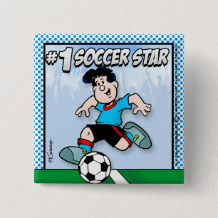 Soccer Star 2 Inch Square Button