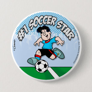 Soccer Star 3 Inch Round Button