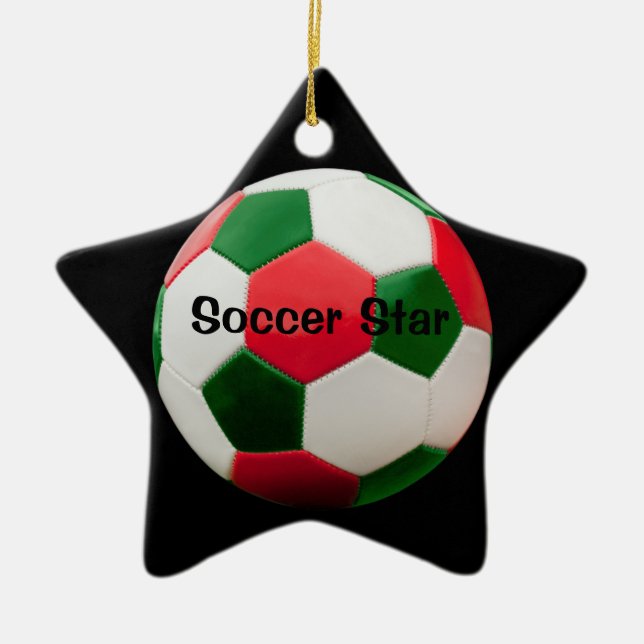 Soccer Star, Christmas Colours, Ornament (Front)