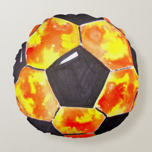 Soccer Star Round Pillow (Front)