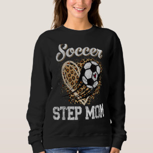 Soccer Step Mom Leopard Ball Mother's Day Sweatshirt