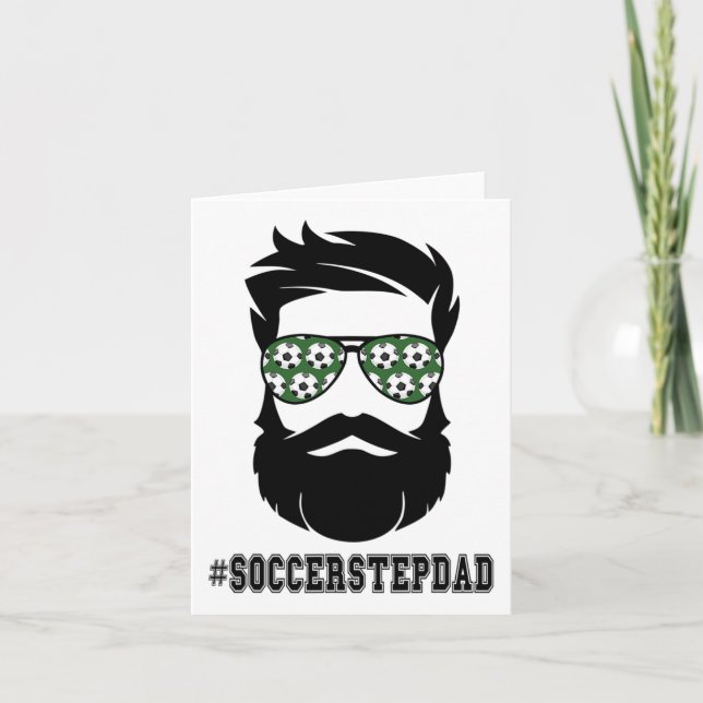 Soccer Stepdad With Beard Step Dad Step Father Ste Card (Front)