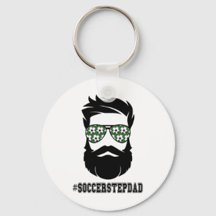 Soccer Stepdad With Beard Step Dad Step Father Ste Keychain