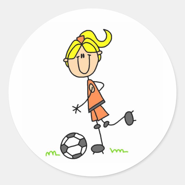 Soccer Stick Figure Sticker (Front)