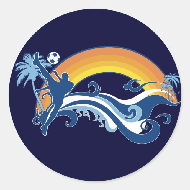 soccer summersetz. classic round sticker (Front)