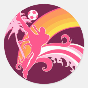 soccer summersetz. classic round sticker