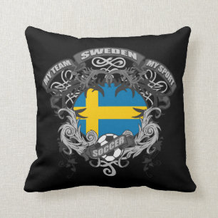 Soccer Sweden Throw Pillow