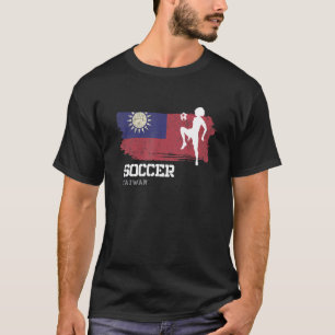 Soccer Taiwan Flag Football Womens Soccer Girls T-Shirt