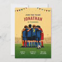 Soccer Team Birthday Invitation
