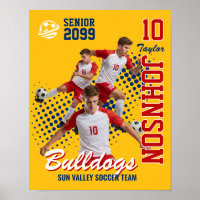 Soccer Team Custom Photo Senior Night Red