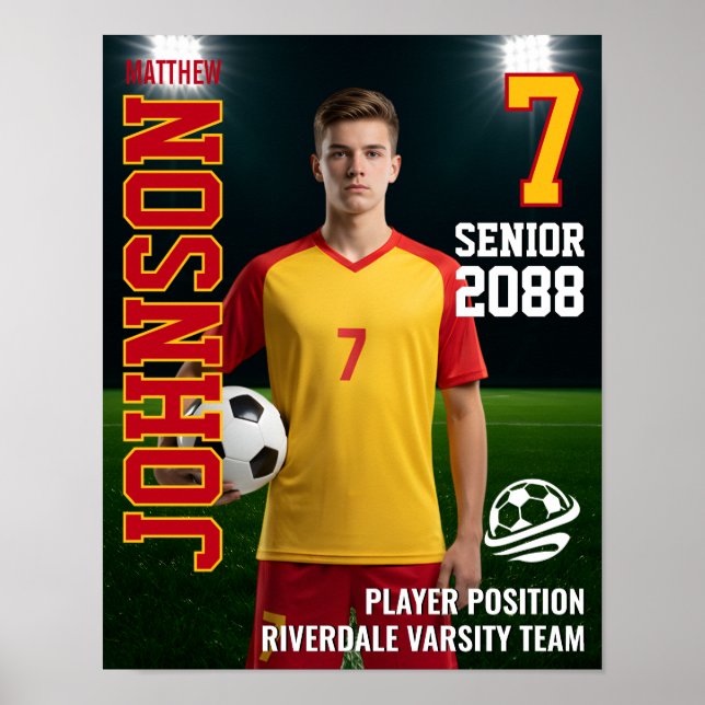 Soccer Team Custom Senior Night Photo Sports Poster (Front)