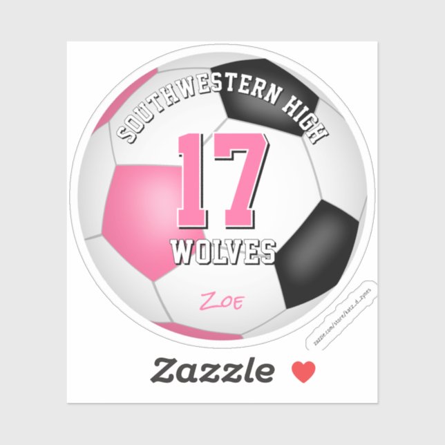 soccer team name girls pink black (Sheet)