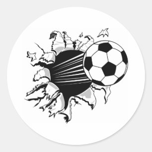 Soccer Tearout Classic Round Sticker