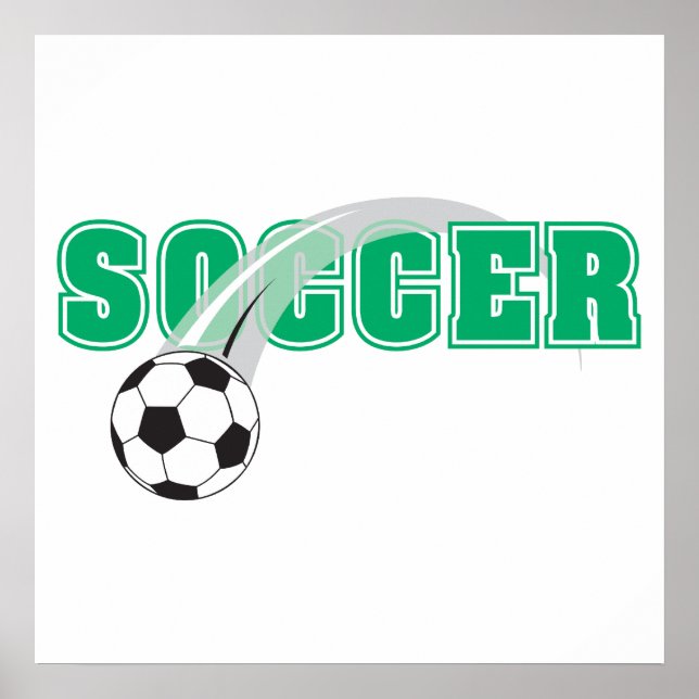 soccer text with ball design poster (Front)
