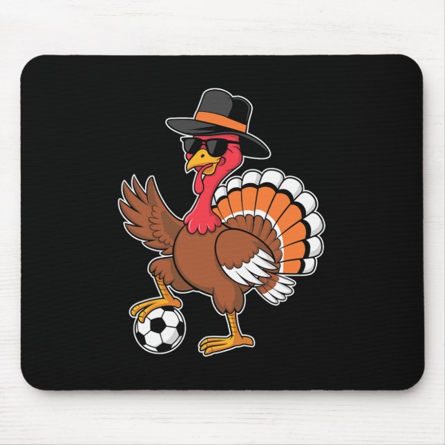 Soccer Thanksgiving Turkey Matching Player  Mouse Pad (Front)