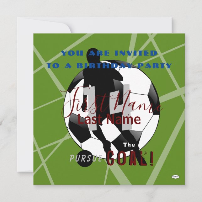 Soccer Thème Anniversaire Invitation HAMbWG (Devant)