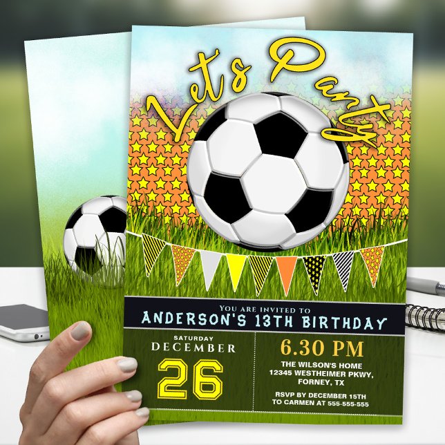 Soccer Theme Birthday Invite | Sports Party (Creator Uploaded)