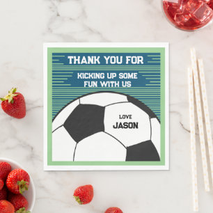 Soccer Theme Thank you Birthday Party Paper Napkin