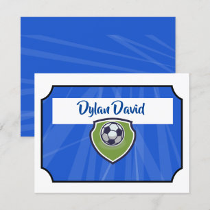 SOCCER TICKET Bar Bat Mitzvah Thank You Card Flat
