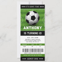 Soccer Ticket Football Ticket Birthday