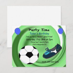 Soccer Time Birthday Party Invitation