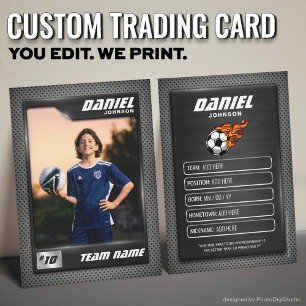 Soccer Trading Card, Graphite Sports Card 