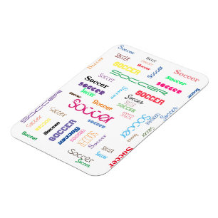 Soccer Typographie Flexible Photo Magnet