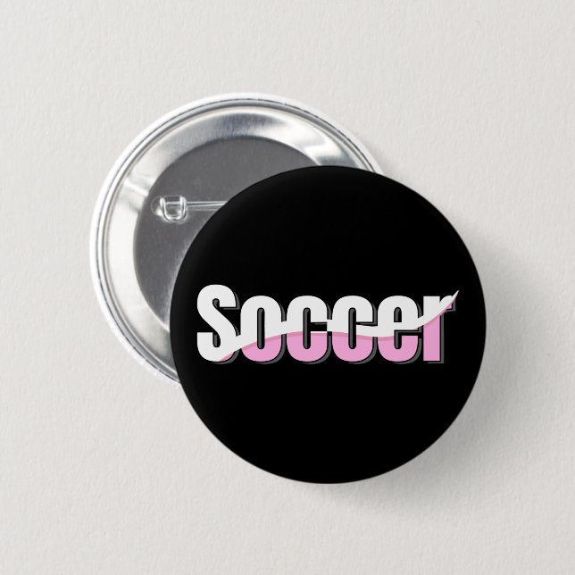 Soccer Typography Modern Art Abstract Swish 2 Inch Round Button (Front & Back)