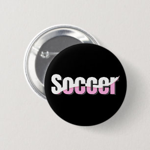 Soccer Typography Modern Art Abstract Swish 2 Inch Round Button