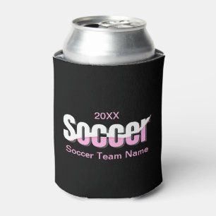 Soccer Typography Modern Art Abstract Swish Can Cooler