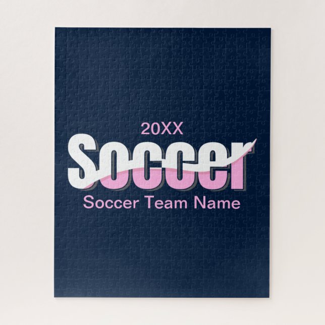 Soccer Typography Modern Art Abstract Swish Jigsaw Puzzle (Vertical)