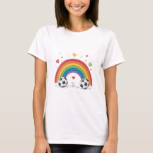 Soccer under the Valentines Rainbow