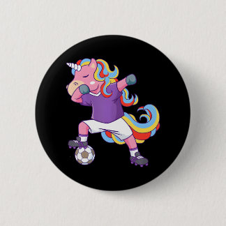 Soccer Unicorn Dabbing 2 Inch Round Button